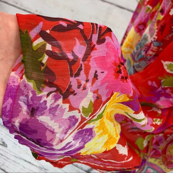 TravelSmith boho crinkle broom tiered maxi skirt - Picture 6 of 13